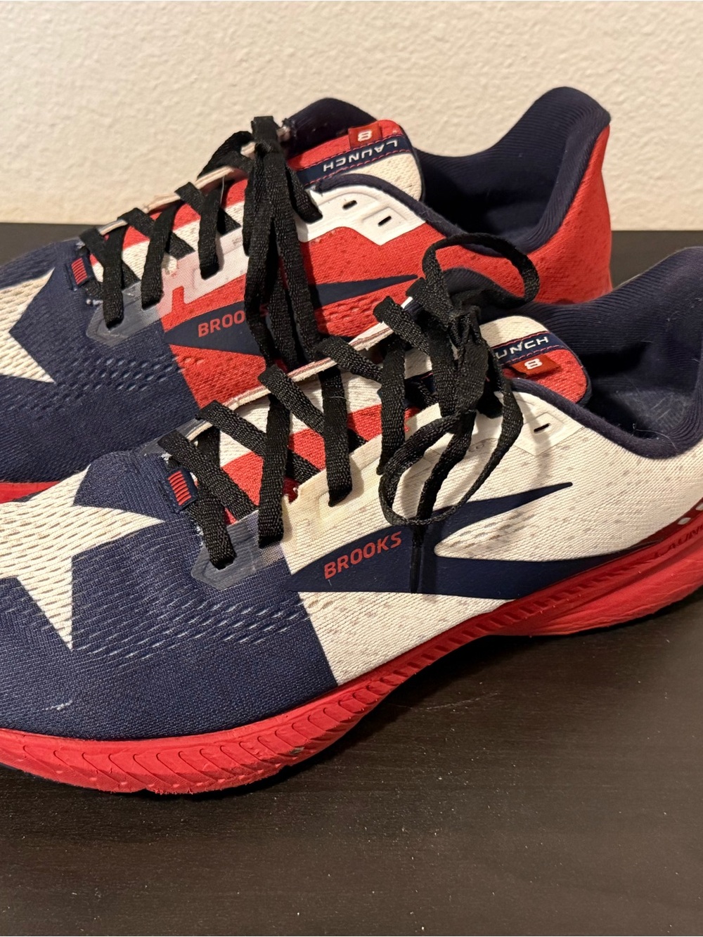 Brooks Running Shoes - Red, White & Blue Star Pattern